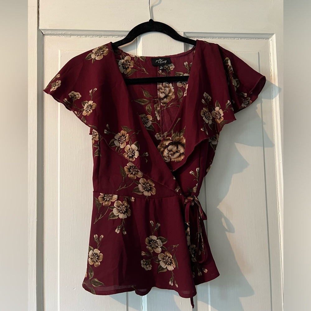 Floral Wrap Top